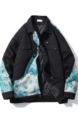 1日系白底刺绣拼接设计大码M-5XL夹克棉服外套男8706P115控158，男装夹克，星座226-2