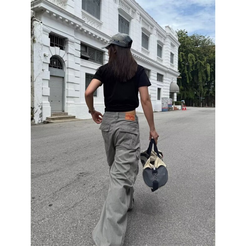 美式微喇叭牛仔裤男女复古cleanfit水洗棉工装裤子K9006-P60网图,男装牛仔裤,电商B245