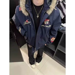 刺绣徽章座山雕棉衣外套男女冬小众可拆卸保暖夹克日系TT9053 P93图片