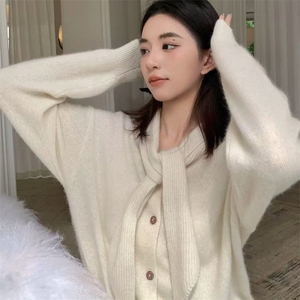 2025年秋季新款女士百搭飘带开衫图片