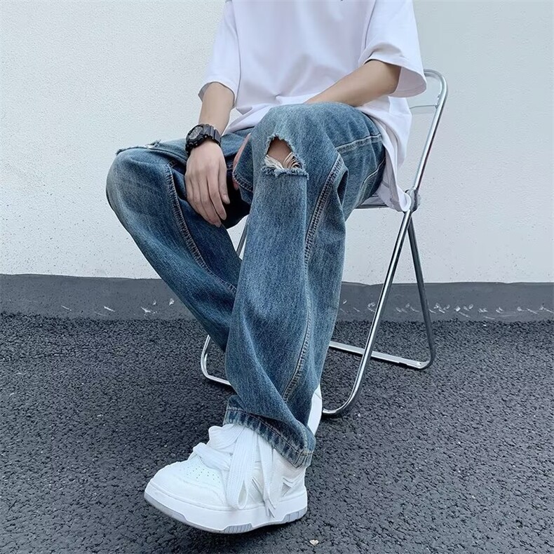 宽松直筒时尚青春流行牛仔裤长裤新款AK222P40,男装牛仔裤,星座1116-2
