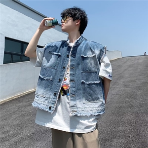秋季新款小香风韩版设计感牛仔外套宽松直筒夹克男J705-P48图片