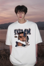 时尚百搭复古潮流宽松上衣休闲文艺情侣款短袖HY328TP25控39，男装T恤，电商A102B