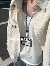 XZ809A/SYR23/特P28/控55泡泡格腊肠狗绣花长袖衬衫，男装衬衫，星座809A(原222-1)