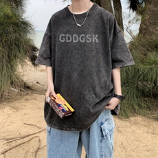 外景水洗夏季重磅人物印花短袖T恤男青年宽松打底体恤DT1400/P35，男装T恤，电商B316