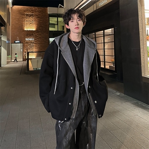 秋款撞色设计款休闲百搭男大卫衣夹克男 A071-L21-108图片