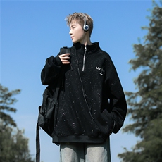 主推款满天星大码重磅高品质刺绣半拉链立领卫衣JF41-特P63控88，男装卫衣，电商A422-1