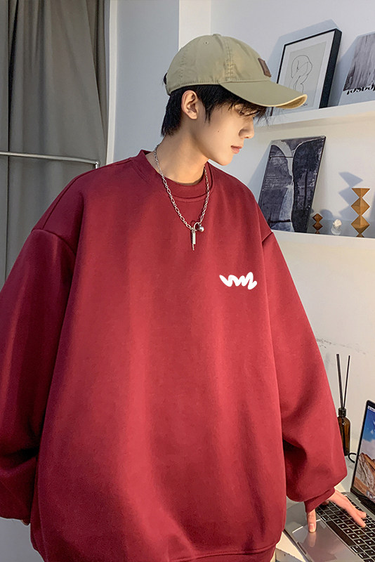 抖音品质春季新款宽松卫衣百搭落肩袖上衣JK23381特批25-控48,男装卫衣,星座605(原A050)