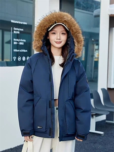 (网图)加厚情侣款羽绒服白鸭绒户外短款带毛领   313B-YJ801-P140图片