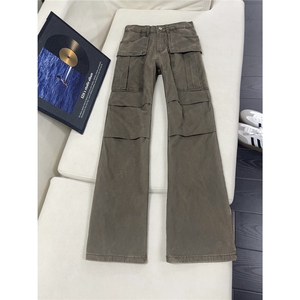 B221 美式ins高街修身微喇洗褪工装休闲牛仔裤 LK25609-特P50控98图片