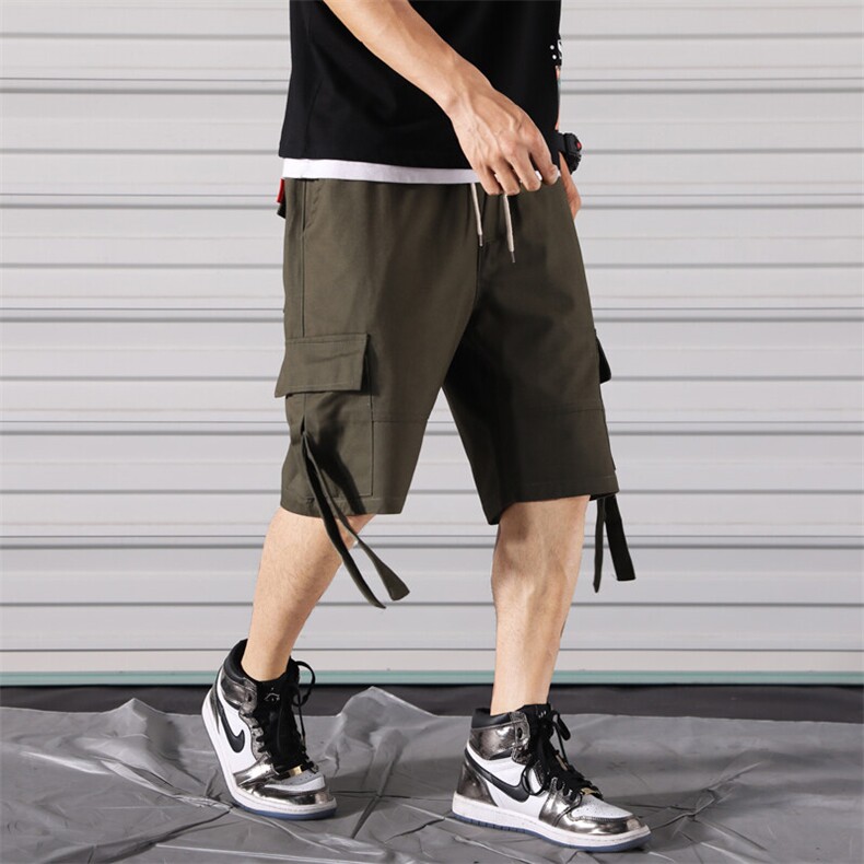 1日系休闲大码M-5XL原宿嘻哈宽松工装裤男士五分中裤7819P35控69,男装休闲裤,星座226-2