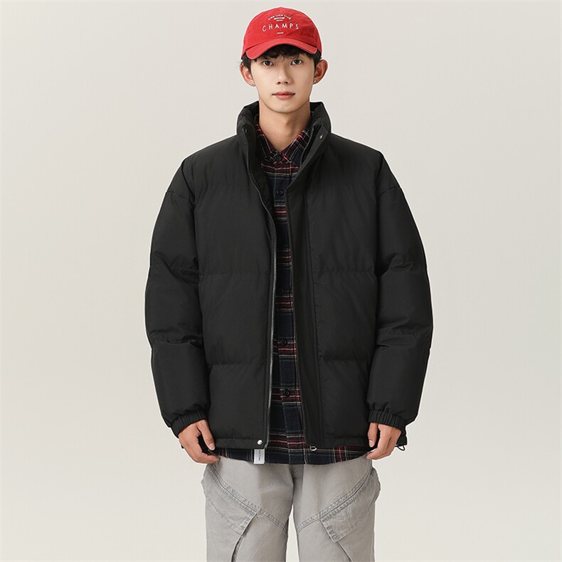 抖音得物2025新款立领棉衣纯色情侣款保暖棉衣面包服35332-P55,男装棉衣,星座717