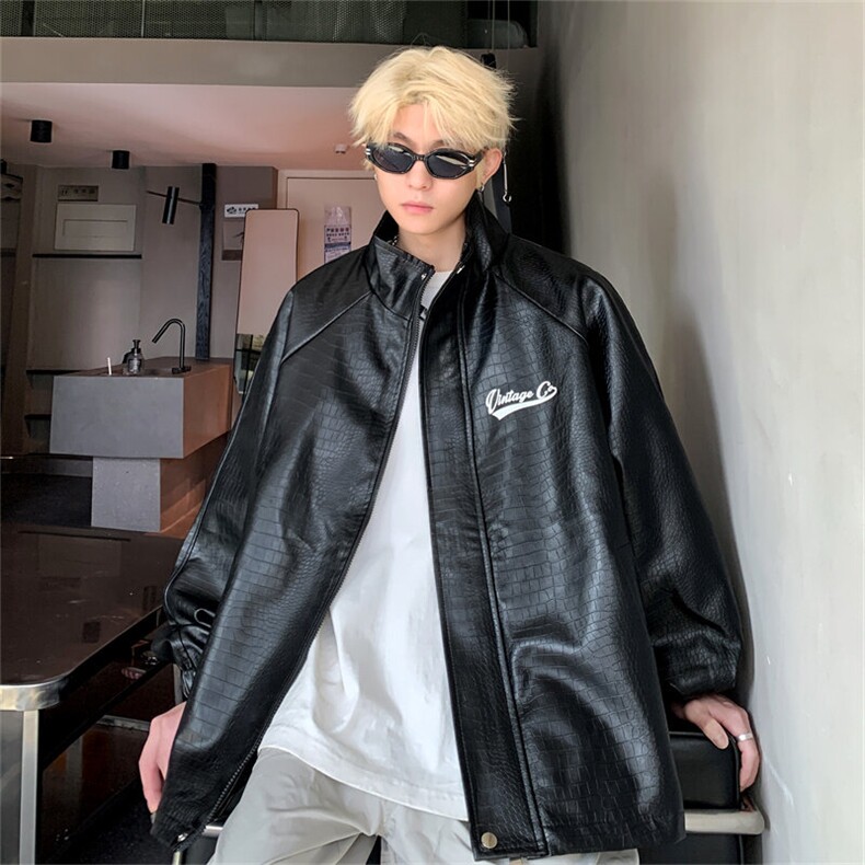 特P75限138加绒特P90美式机车皮衣情侣PU皮夹克小众设计外套PJ330,男装夹克,电商B370