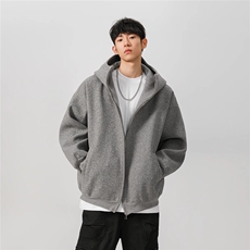 得物品质秋冬款男女连帽卫衣加绒加厚宽松保暖夹克外套WY49P75，男装夹克，星座1013-1