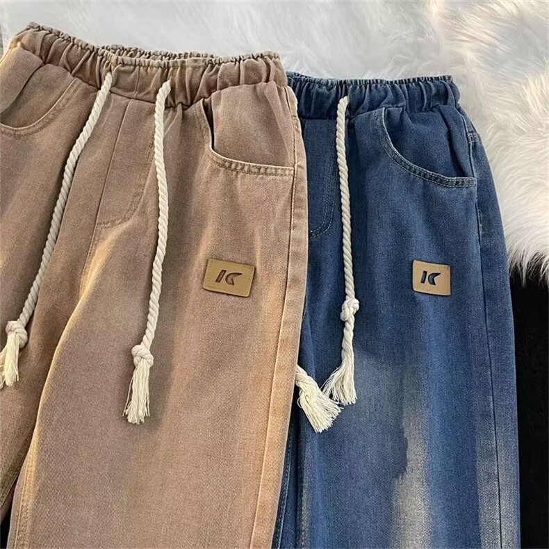 牛仔裤男高街vibe美式复古直筒裤ins潮牌宽松阔腿休闲裤N6006-P45,男装牛仔裤,星座1008-2