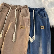 牛仔裤男高街vibe美式复古直筒裤ins潮牌宽松阔腿休闲裤N6006-P45，男装牛仔裤，星座1008-2