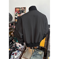 现货26春装美拉德立领飞行夹克纯色复古廓形高街棒球服外套，男装夹克，电商A486