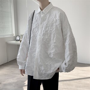 秋季长袖衬衫男设计感小众叠穿衬衣新款高级感外套上衣潮CS43-P42图片