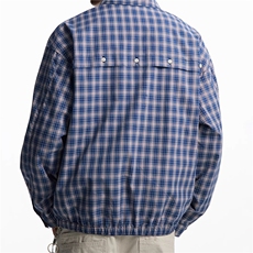 C189-尺码S-2XL-P60现货！系新贵感复古极简轻薄格纹翻领衬衫外套，男装衬衫，星座1811B