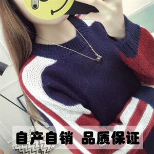 甜美 百搭 套头 短款 宽松 加厚 2020年冬季 针织衫/毛衣 长袖 圆领图片