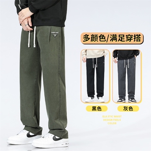 主推Y26103-P48秋冬厚款莱赛尔青少年阔腿裤宽松直筒裤潮流休闲裤图片