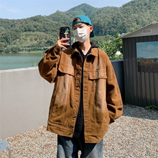 美式水洗牛仔夹克男春秋季高街潮流宽松潮牌百搭工装外套WH09-P68，男装夹克，星座1008