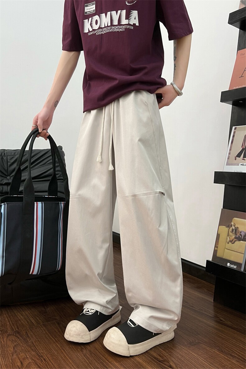 2025春夏新款潮牌大码弯刀裤宽松直筒休闲长裤男2530-P40控59,男装休闲裤,电商C305A