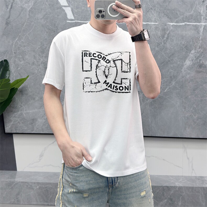 新高品质短袖上衣燙钻百搭款休闲圆领T恤大码简欧A-A501-P45，男装T恤，电商A227B（原钱塘4066-1）