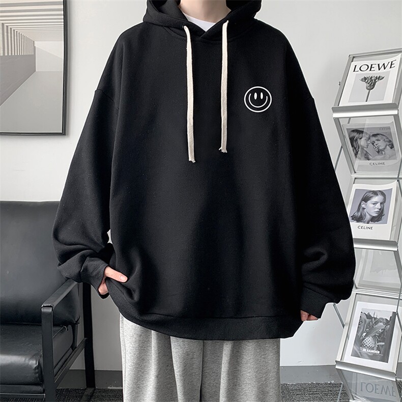 WY2224-P35加绒款-P40纯棉连帽卫衣男大码运动帽衫宽松薄外套男,男装卫衣,电商A040