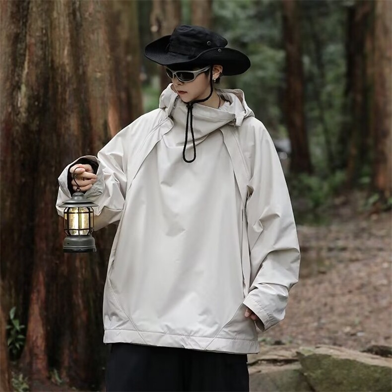 连帽冲锋衣外套男高街套头工装夹克运动机能风户外登山服CW12-P60图片