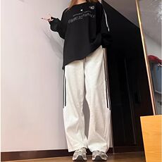 1506/QK0640/P26对图色仿棉200克休闲宽松舒适长裤，男装休闲裤，星座1506