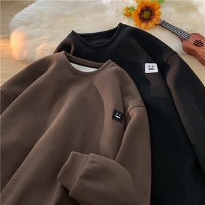 重磅华夫格笑脸标圆领卫衣大码M~5XL XZ604-WY01-P25控38图片