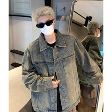 水洗做旧牛仔外套底特律工装夹克美式vibe重工牛仔衣W030-P47网图，男装工装外套，电商B245