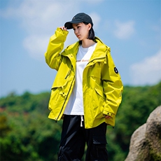 春秋户外冲锋衣男女同款防风防水连帽工装外套登山服夹克2481-P75，男装夹克，星座1403B