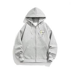 新款男百搭设计感连帽纯色字母白底平铺针织外套WT3418-P55控88，男装夹克，星座717