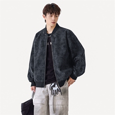 2025秋季新款现货皮衣男棒球领夹克外套DSA157B-J2569-P86，男装夹克，电商A157B