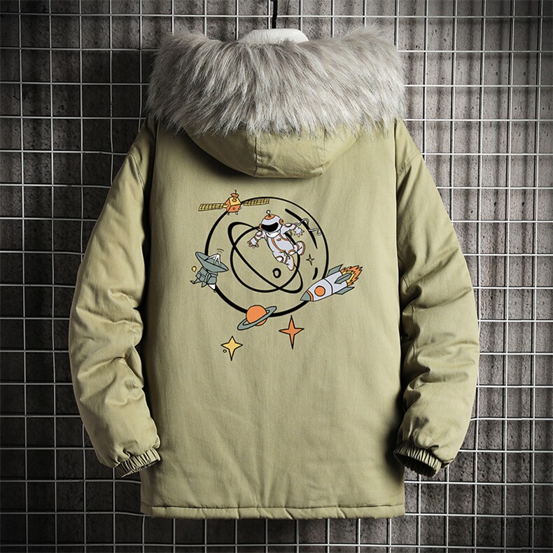 MM48142-P130冬季大毛领衣男士大码加厚袄男服网格挂拍,男装棉衣,电商A040A