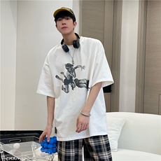 A450-T74-P50控价69夏季男女同款百搭印花T恤短袖，男装T恤，电商A450