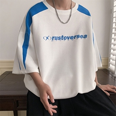 华夫格短袖重磅T恤男日系T复古美式港风休闲T1016-1T176P38K58，男装T恤，星座1016-1（原电商B408-1）