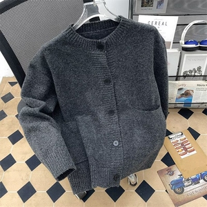 秋冬大口袋毛衣男2025新款慵懒针织外套休闲开衫上衣MZ982-P57图片
