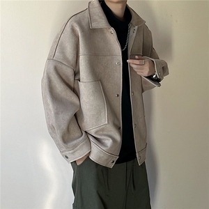 现货-设计感时尚鹿皮绒外套男宽松休闲呢子夹克A351-A130-P125