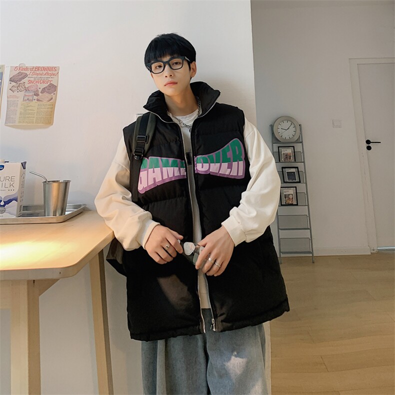 2026秋冬宽松立领保暖加厚棉马甲背心手塞棉MJ17566/P75黑色,男装背心/马甲,电商A094