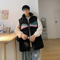 2026秋冬宽松立领保暖加厚棉马甲背心手塞棉MJ17566/P75黑色，男装背心/马甲，电商A094