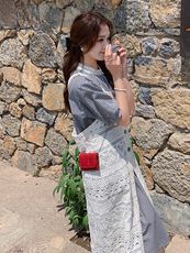 2025夏装新款法式蕾丝镂空裙套装2530-P135-K205，女装套装/套裙，含赞