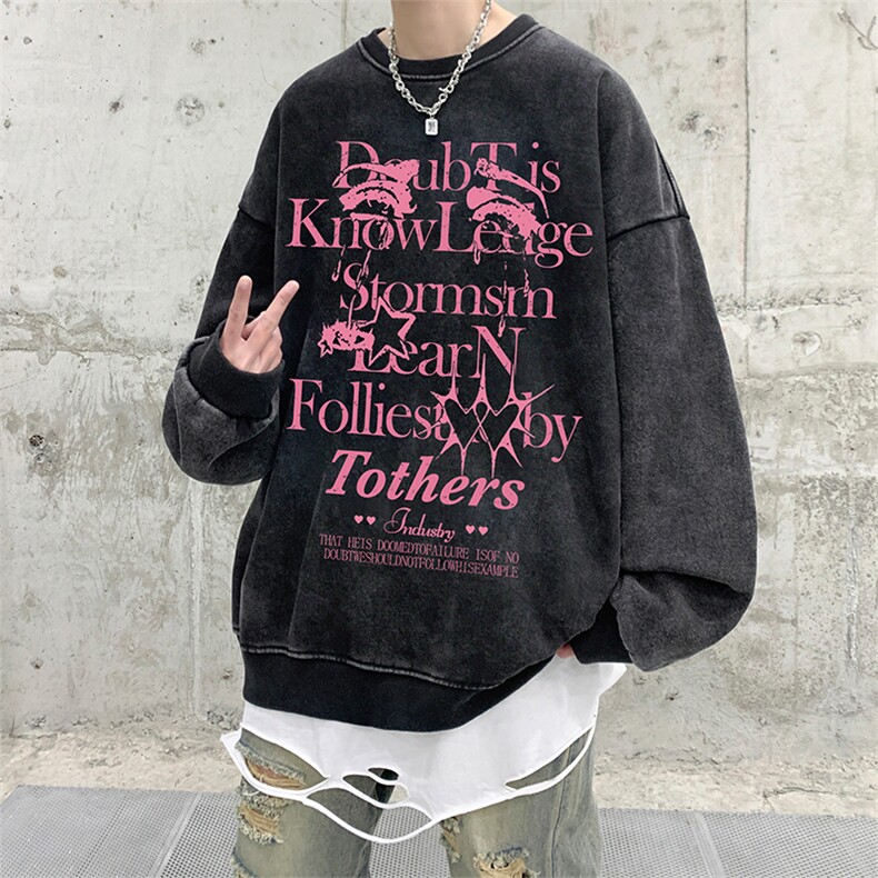 直播品质500克重磅美式做旧水洗卫衣H1315-常规特P45-加绒特P55,男装卫衣,电商A486