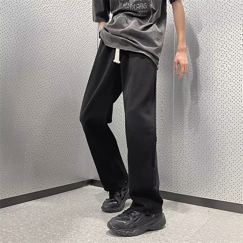 高街牛仔裤男女韩版潮流松紧腰宽松2025夏秋ins仓库RK2711-P38,男装牛仔裤,星座412-2