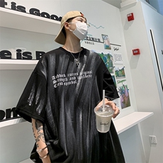 新款短袖t恤男夏季韩版潮流港风宽松休闲潮牌体恤衫T098-P30，男装T恤，星座308B-2