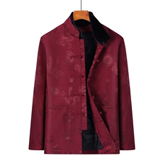 男士风唐装可脱卸羽绒服90白鸭绒中老年冬羽绒服唐装外套，男装羽绒服，钱塘723