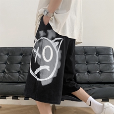 短裤男夏季潮牌ins高街嘻哈印花休闲运动宽松五分裤子DK8804-p28，男装休闲裤，星座1008-1