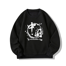 华夫格卫衣圆领卫衣男大码长袖t恤男外套HW76134-P30加绒款-P40，男装卫衣，电商A040